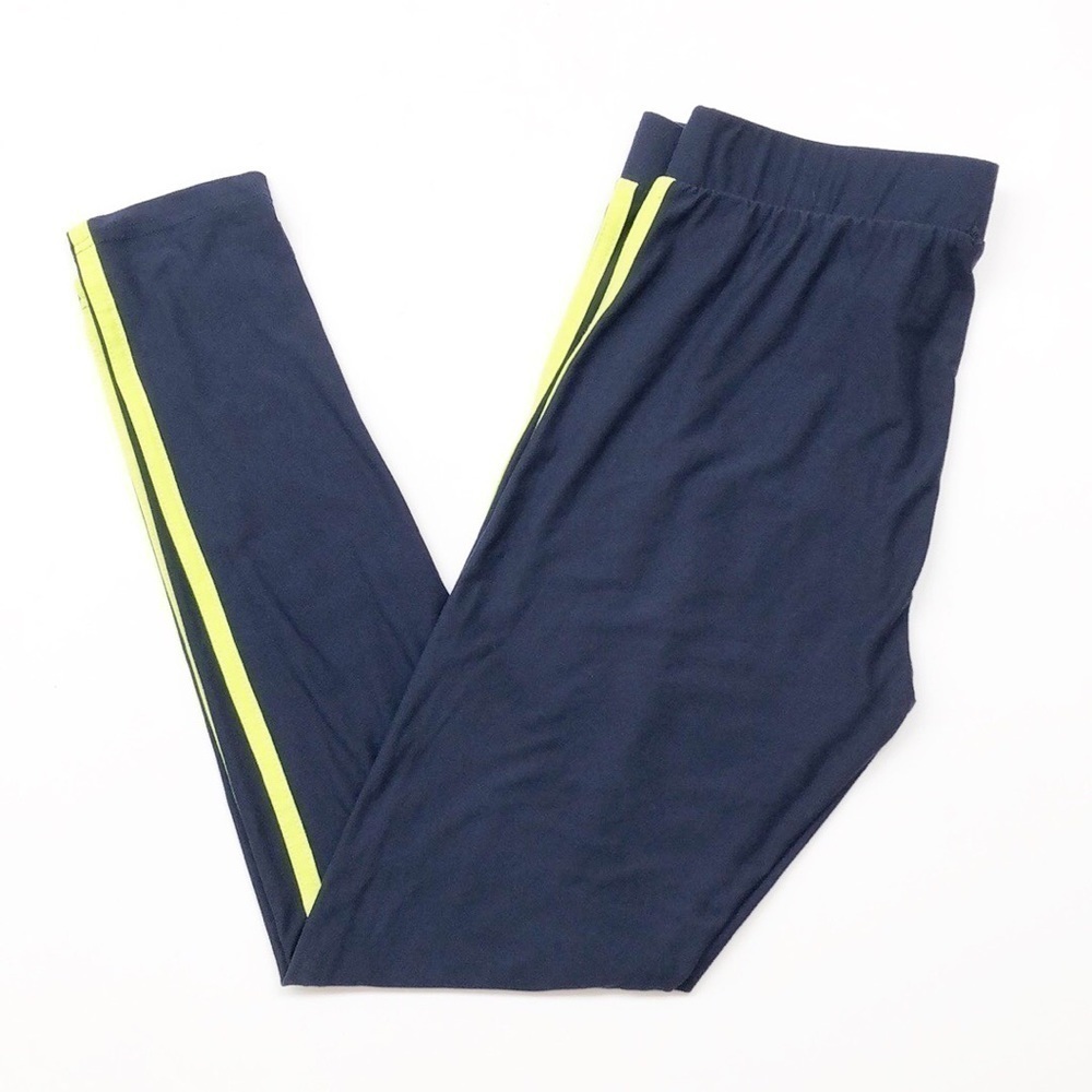 Feathers girls navy blue striped leggings